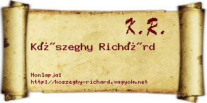 Kőszeghy Richárd névjegykártya
